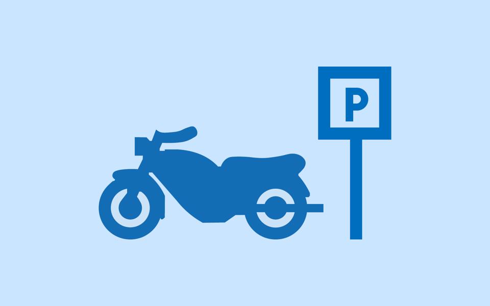 Parkeringsplats för motorcykel. Illustration.